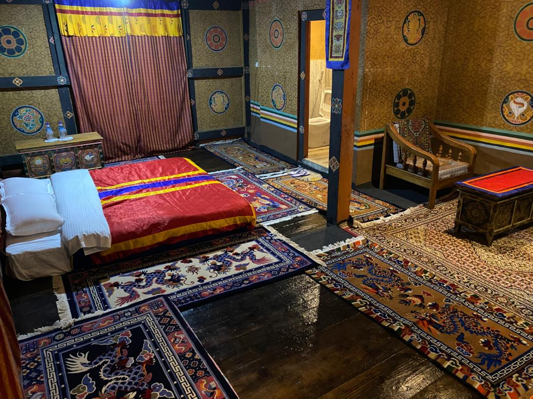 A typical homestay room in Bhutan