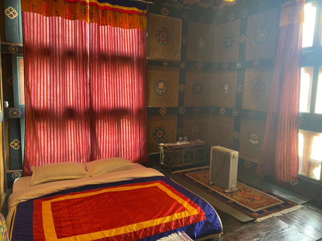 A typical homestay room in Bhutan
