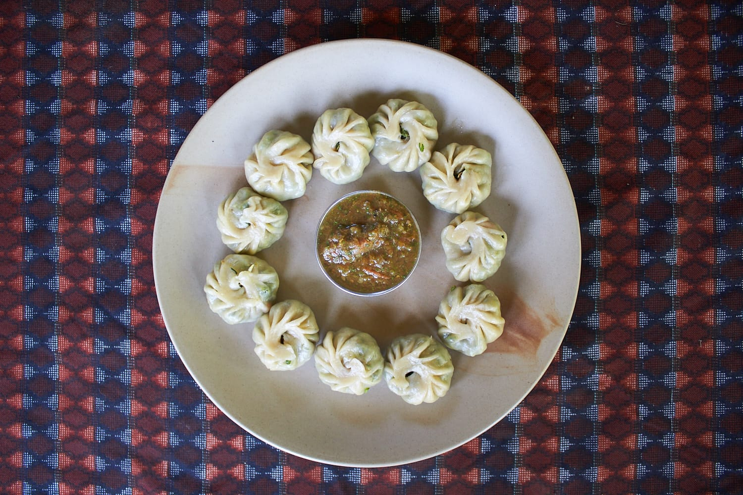 A plate of momos in a village in Nepal