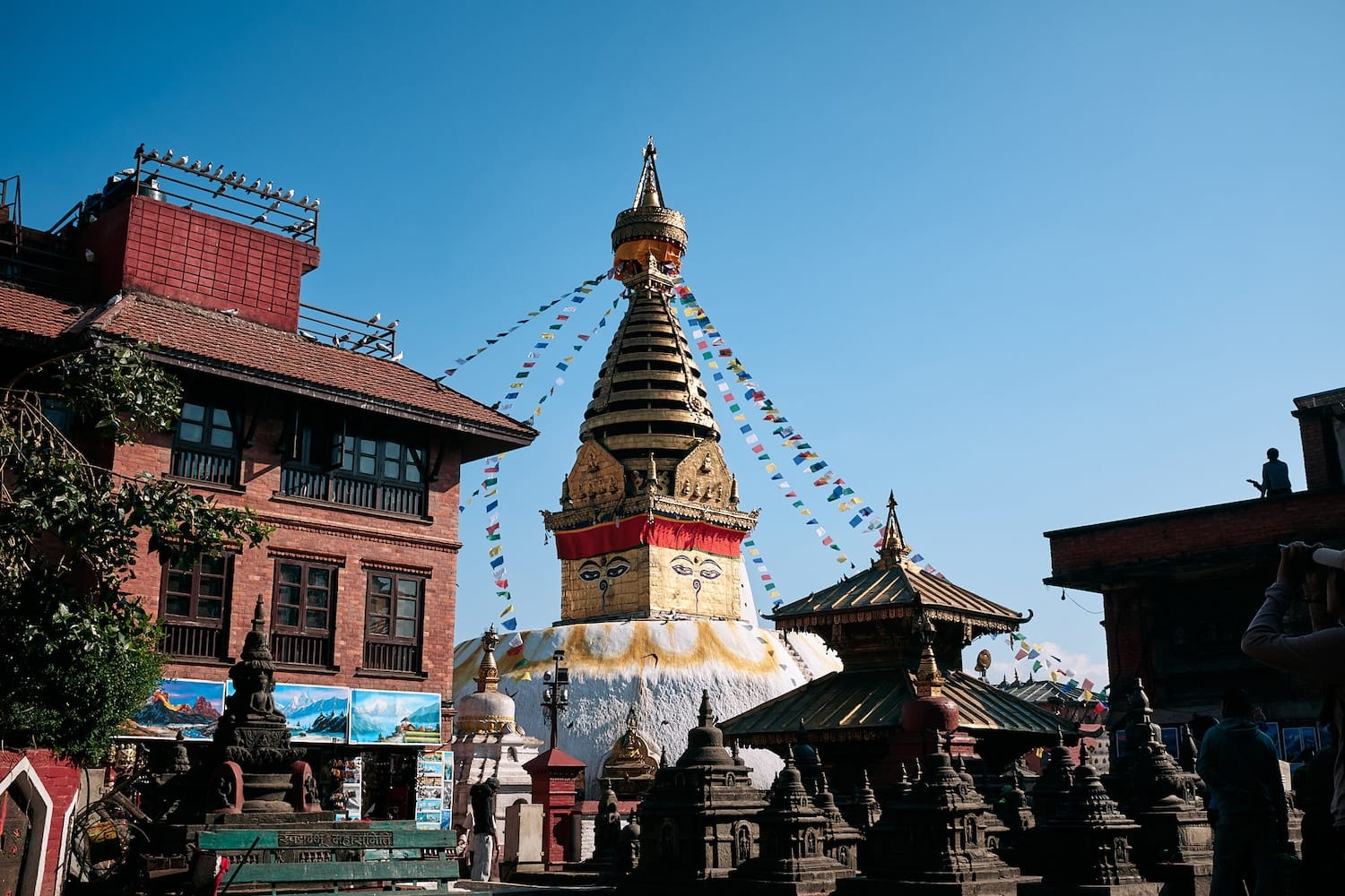 Swoyambhunath temple in Kathmandu is a short hike away