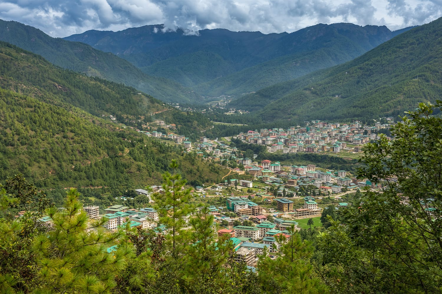 Panoramic view of Thimphu - the capital of Bhutan