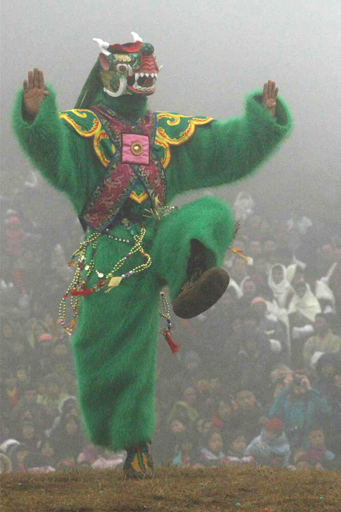 Masked dance performance at Druk Wangyel Festival